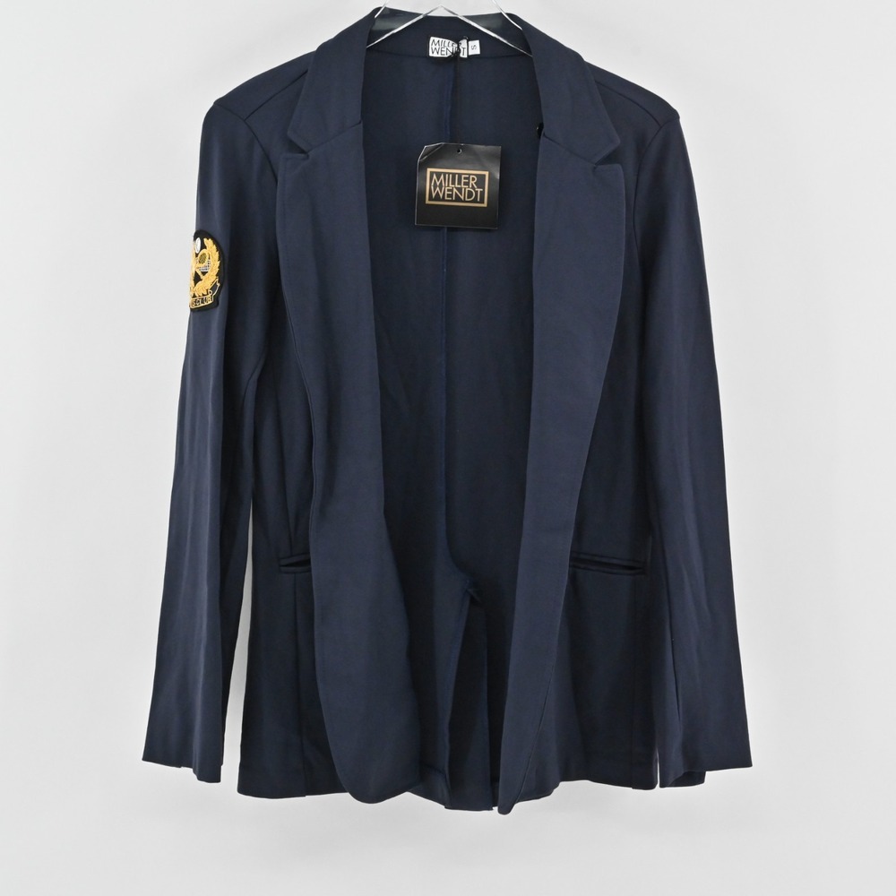 Miller Wendt Womens Navy Carter Blazer Size S Tennis Club Patch Jacket NEW